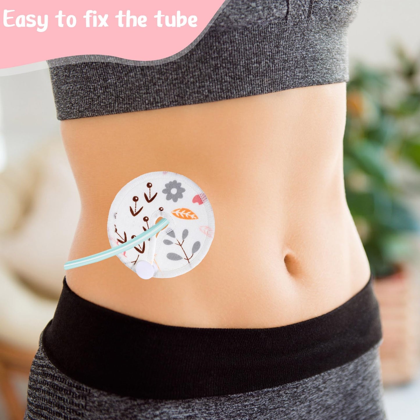 Yungyan 24 Pieces G Tube Covers Reusable Feeding Button Pads Soft G J Tube Button Covers Washable Nursing Breast Pads For Kid Ba