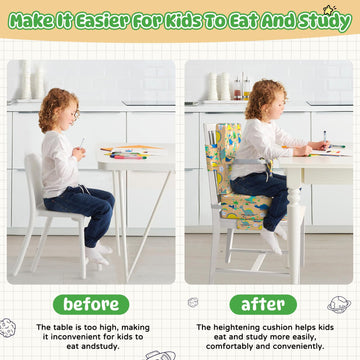Booster Seat For Dining Table, Toddler Booster Seat For Dining Table With Safety Buckles, Anti-Scratch Easy Cleaning Kids Toddle