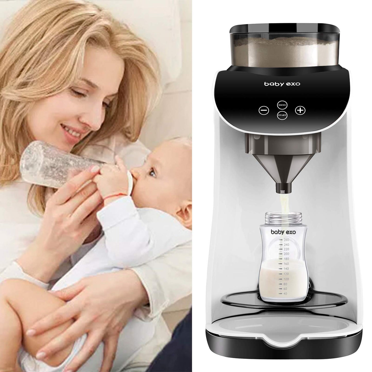 Babyexo Formula Milk Dispenser, Automatic Electric Formula Mixer Warmer, Milking Machine For Baby - Easily Make Bottle With Auto