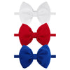 Yanjie 3Rd Of July Hairband Nylon Baby Girl Bows With Red, White, Blue Accents - One Size Fits All Infant Toddler Headbands For