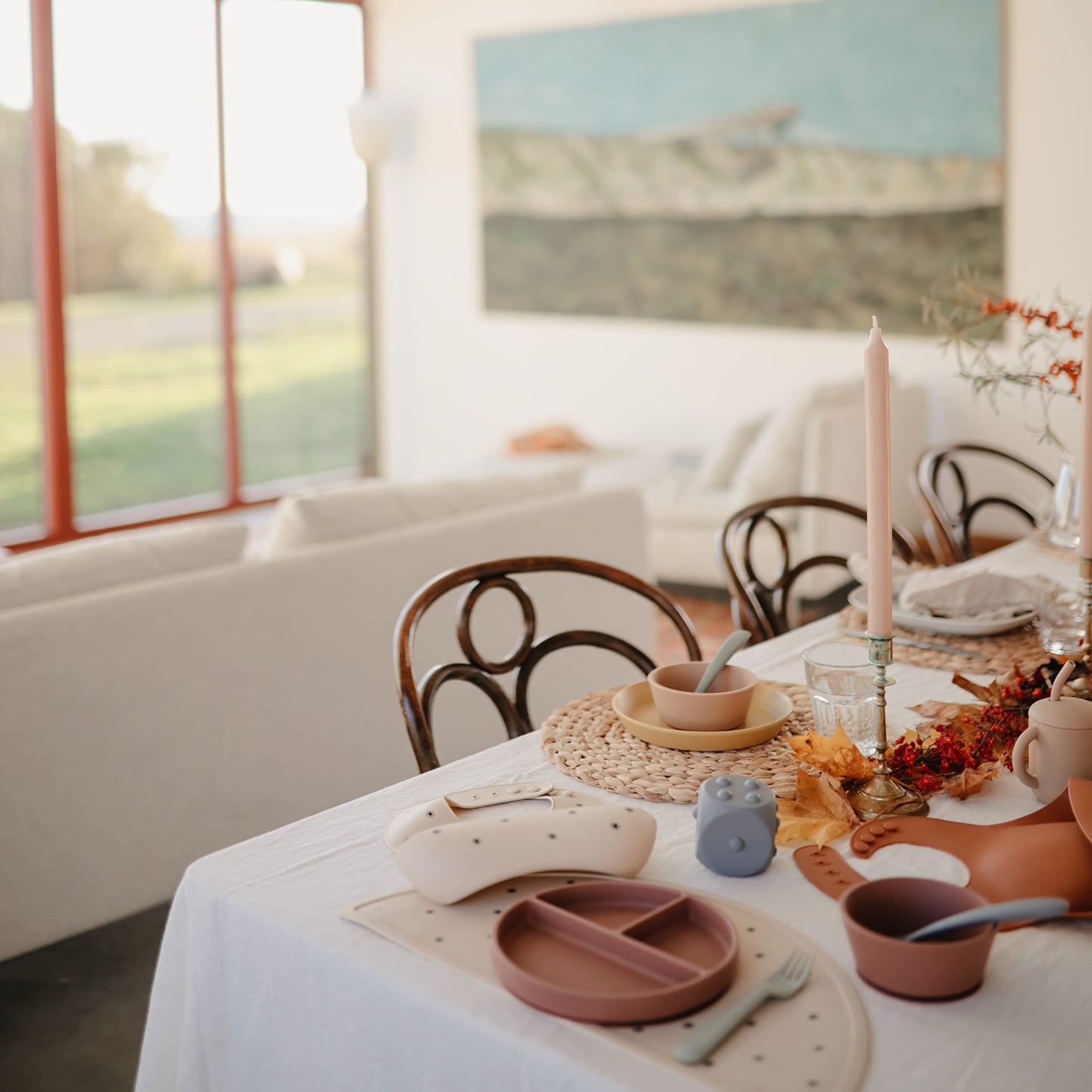 Mushie Silicone Suction Plate | Bpa-Free Non-Slip Design (Cloudy Mauve)