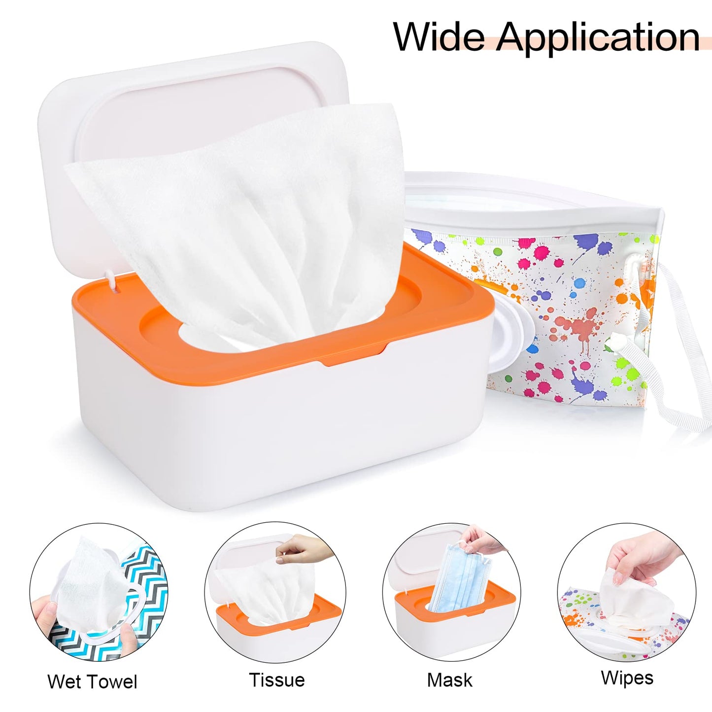 8Pcs Baby Wipes Dispenser, Reusable Baby Wipe Holder Box And Portable Wet Wipes Pouch, Refillable Wipes Pouch Case Container Wit