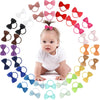 40Pcs 2 Inches Baby Bows Hair Ties Mini Boutique Hair Bows Durable Elastic Rubber Ribbon Hair Band Accessories For Toddlers Infa