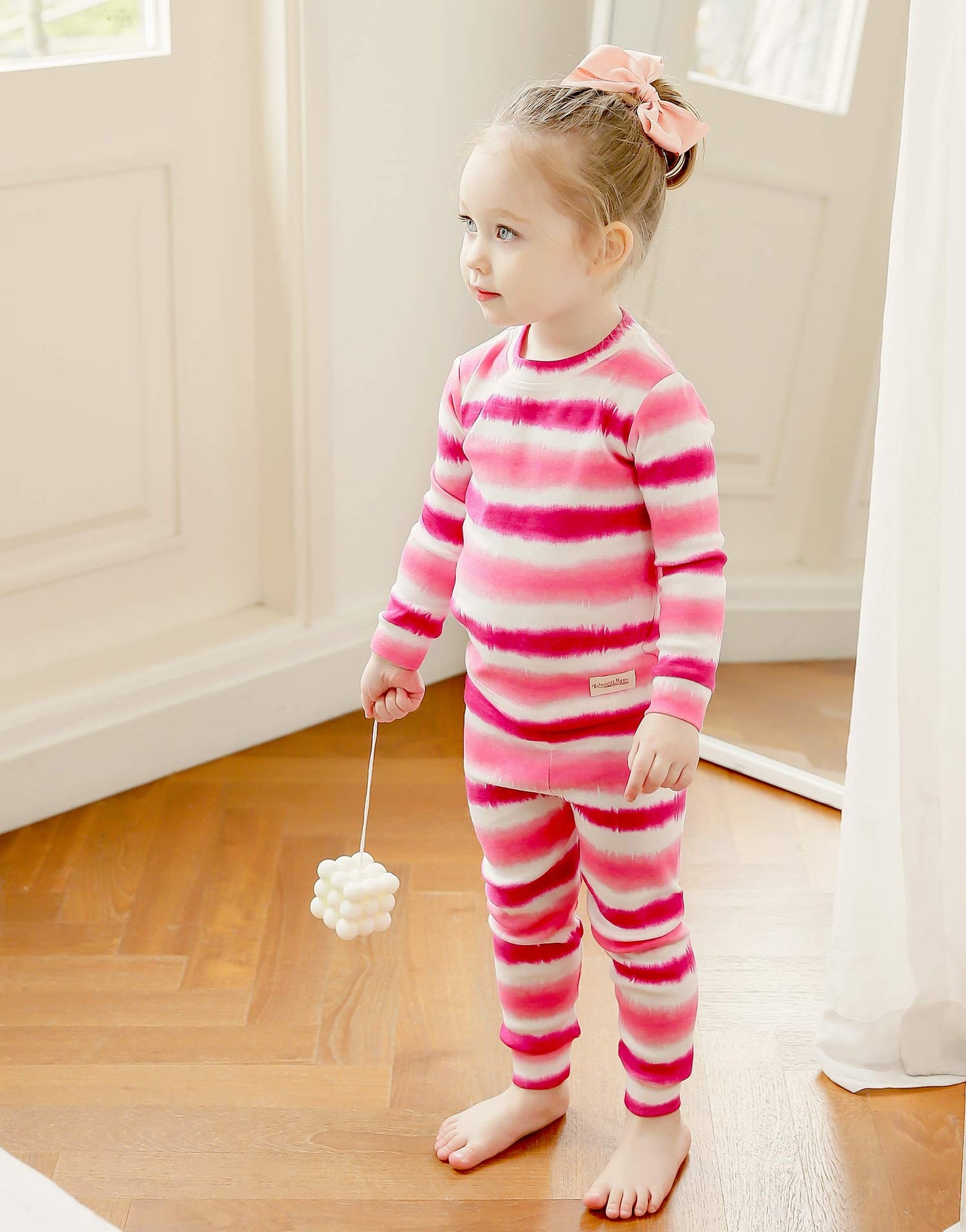 Vaenait Baby Kids Junior 100% Cotton Sleepwear Pajamas 2Pcs Set Tiedye-Pinkpurple-245 M