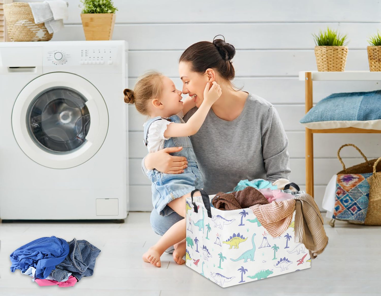 Ddbasket Rectangular Dinosaur Basket For Boys Dinosaur Gift Basket Empty Kids Storage Bin Baby Toy Organizer Box Dinosaur Room D