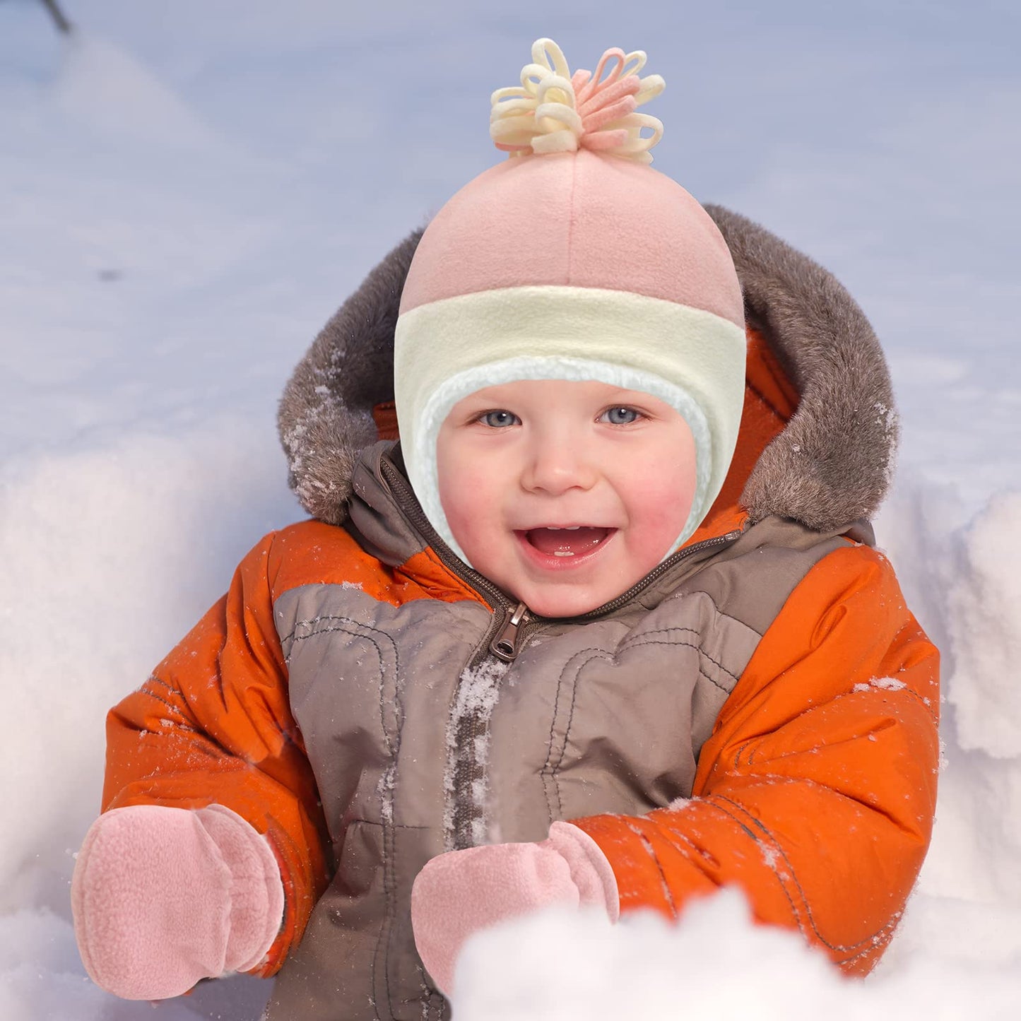 Sarfel Baby Winter Hat Girl Toddler Winter Hats For Girls Baby Winter Hats 12-18 Months Baby Hats And Mittens Girl Baby Beanie