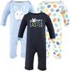 Hudson Baby Unisex Baby Cotton Coveralls Hoppy Easter, 3-6 Months