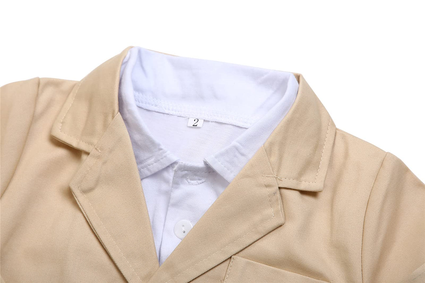 Taojian Baby Boy Gentleman 3 Pieces Shirt Jacket Jeans Set Toddler Pants Clothing (1-2T, Khaki)