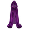 Kids Velvet Cloak Cape With Hooded For Halloween Christmas Cosplay Costumes (M, Purple)