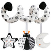 GKDOMS Baby Spiral Hanging Stroller and Car Seat Toys Black and White High Contrast Sensory Toy Newborn Plush Activity Toys Than