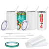 Rommeka Sublimation Sippy Cups, 12Oz 4 Pack Sublimation Blanks Skinny Straight Tumbler Bulk Stainless Steel Insulated Sublimatio