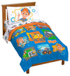Jay Franco Blippi & Meekah Trucks Toddler Comforter Set - 4 Piece Blue Bedding Sheet Set & Pillow Cover - Super Soft Microfiber