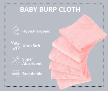8 Pack Large Burp Cloths For Baby - 20' By 10' Ultra Absorbent Burping Cloth, Hand Washcloths, Newborn Towel - Milk Spit Up Ra
