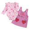 Socutebabe My First Valentine'S Day Baby Girl Outfit Newborn Onesie Romper Corduroy Skirt Lover Babe Dress Outfits Cloth (V Litt