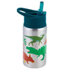 Stephen Joseph Stainless Steel Water Bottles, 18 Oz, Straw Lid, Reusable Tumbler, Insulated, Dino
