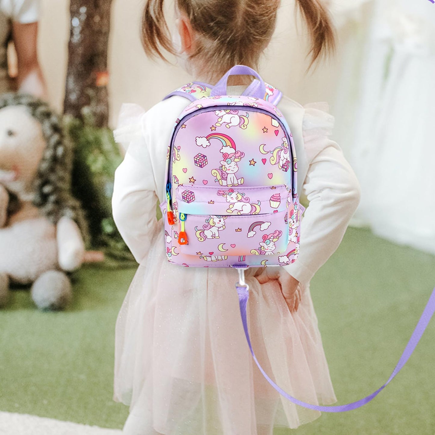 Accmor Toddler Harness Backpack Leash, Mini Unicorn Backpacks With Anti Lost Wrist Link, Cute Child Backpack Walking Leashes Kee