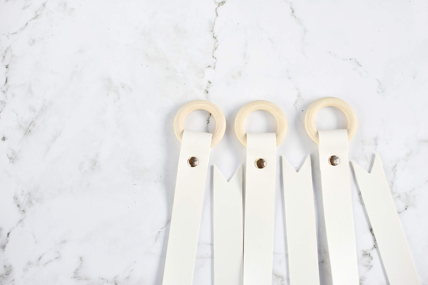 California Tot Faux Leather Bow Clip Organizers (Off-White Set Of 3)