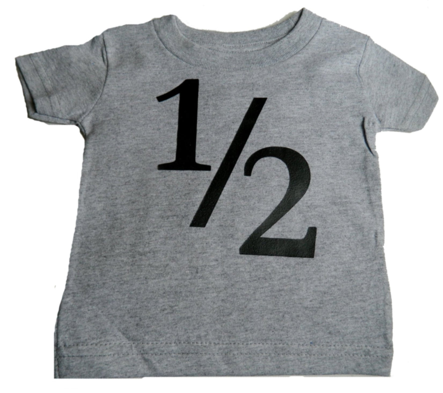 Custom Kingdom Baby Boys' 1/2 One-Half 6 Months Old Birthday T-Shirt Gray (6 Months)