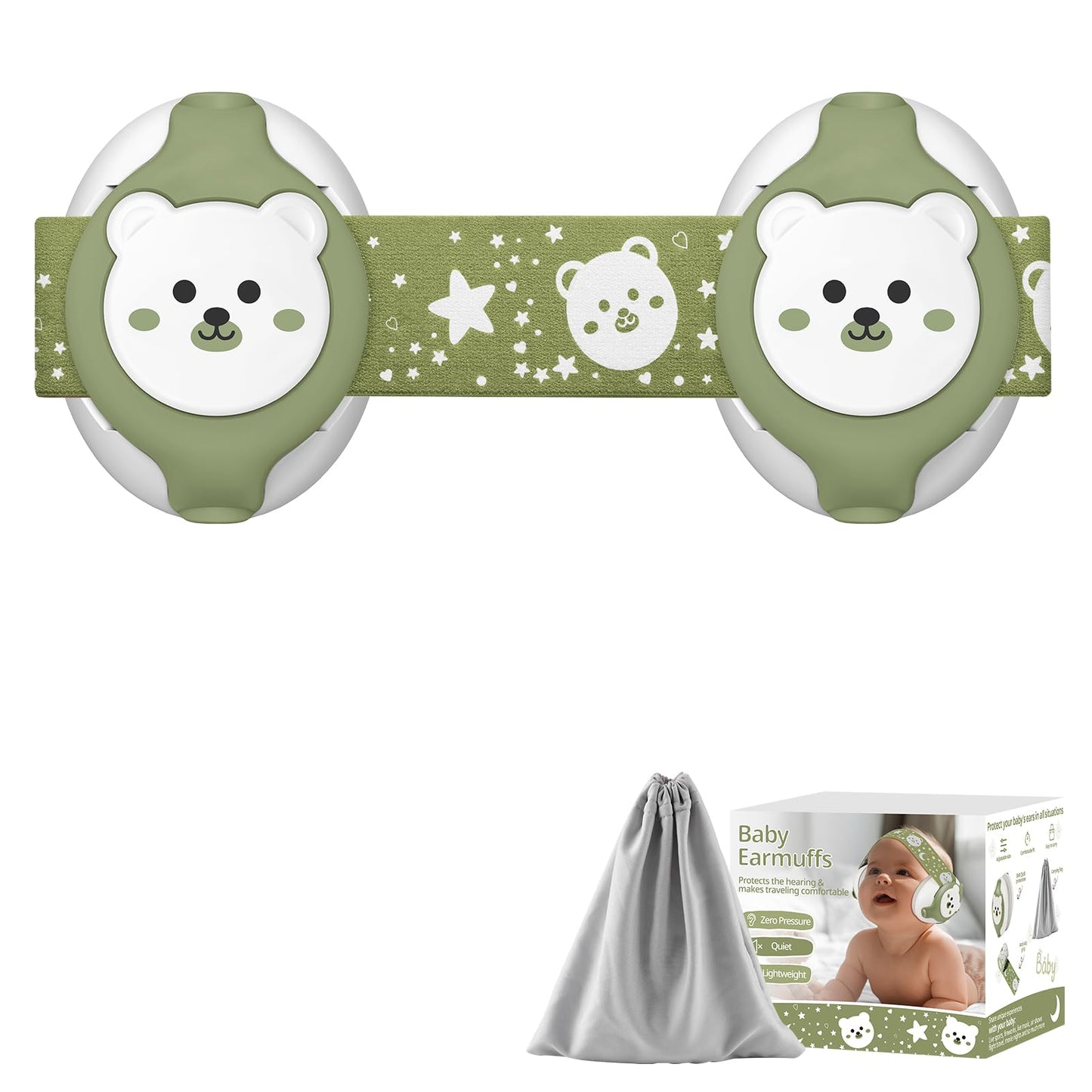 YomauiYee Infant Earmuffs,Baby Headphones Noise Cancelling Infant Ear Protection with Carrying Bag,25dB Baby Travel Essentials f