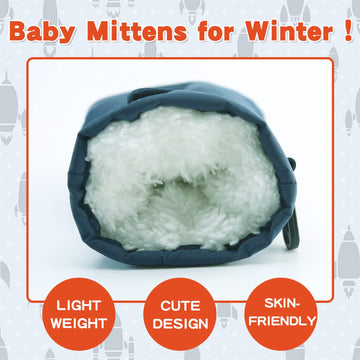 Bavst Toddler Waterproof Mittens Fleece Lined Baby Boys Girls Winter Warm Glove Kids Snow Infant Ski Mitten For 3M-5T (Navy, 3-1