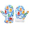 Kids Mittens Toddler Snow Gloves Fleece Child Ski Glove Waterproof Winter Mitten For Kids Boys Girls Surfing Dinosaur Mittens M