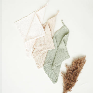 Konssy Baby Muslin Washcloths 7 Pack -100% Cotton Baby Bath Towels, Soft Baby Wash Cloths And Absorbent Burp Cloths For Newborn