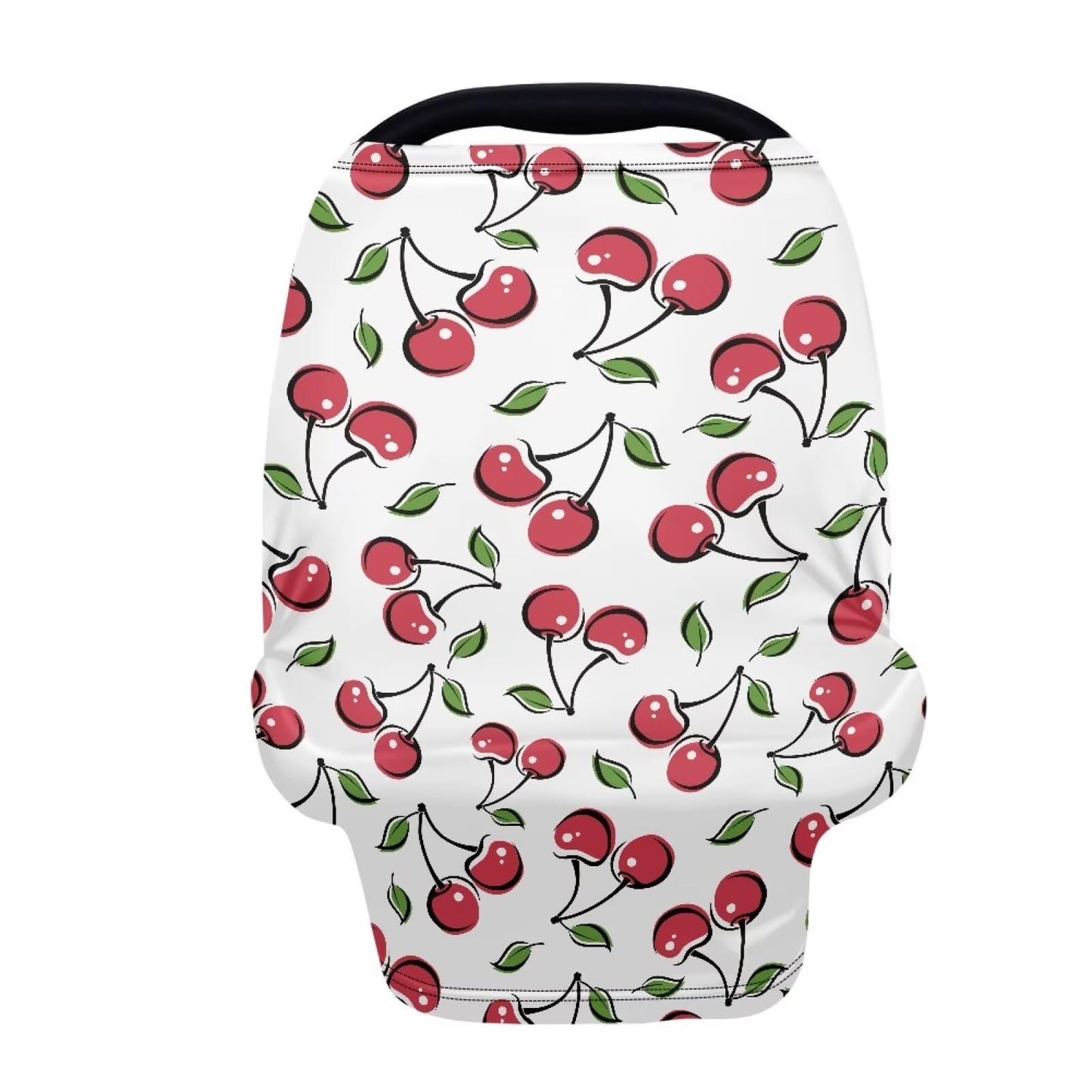LedBack Car Seat Cover for Babies Baby Stuff Nursing Breastfeeding Cover, Soft Breathable Baby Carseat Canopy, Cherry Pattern