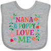 Inktastic Nana And Poppy Love Me Baby Bib Heather Grey 3012F