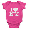 I Love Ny Baby Bodysuit Officially Licensed Infant Snapsuit (Heather Gray, 12M)