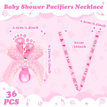 Xunyee 36 Pcs Baby Shower Necklace Gender Reveal Cute Feet Acrylic Pacifiers Necklaces For Baby Shower Funny Pacifiers Party Fav