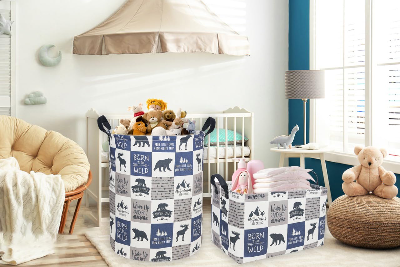 Sanjiaofeng Rectangular Kids Basket Kids Storage Bins,Gift Basket Organizer.Waterproof Pe Coating Storage With Handles.Clothers,