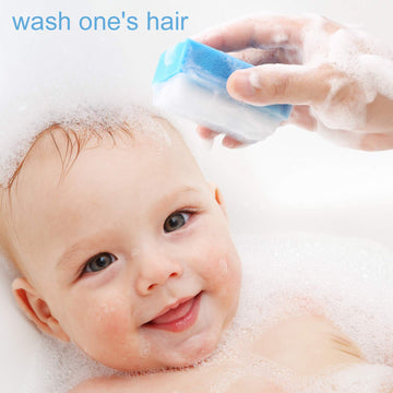 Baby Bath Time Sponge Brush- Body, Hair, And Scalp Cleaning - Gentle On Infant, Toddler Sensitive Skin - Great Sensory Feel. (6