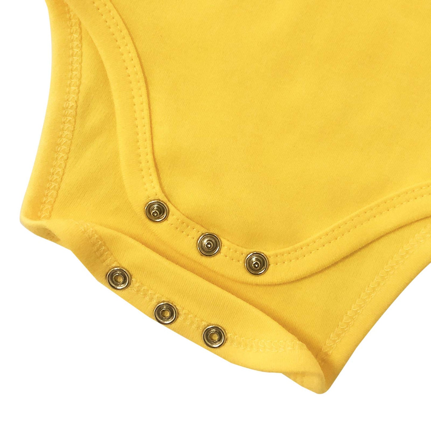 Romperinbox Unisex Solid Baby Bodysuit 0-24 Months (12-18 Months, Yellow Short Sleeve)