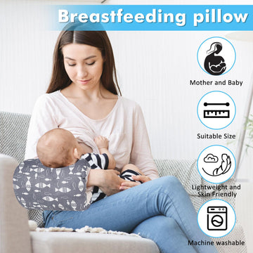 Povkufii Baby Nursing Arm Breastfeeding Pillow Adjustable Nursing Pillow Soft Nursing Arm Pillow Baby Feeding Pillow(Grey Little