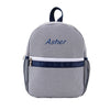 Custom Embroidered Toddler Seersucker Backpack | Personalized with Name | Back to School Gift for Kids (Navy)