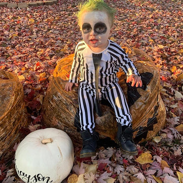 Singcoco Baby Boy Halloween Costume Outfit Newborn Striped Romper (Black, 18-24 Months)