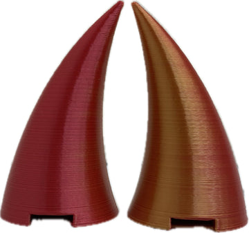 2X Demon Horns For Headset/Cosplay - Made In Usa - 20 Colors (Dual Red/Orange)