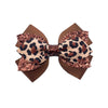 Glitter Leopard Hair Bow Clips for Girls Women Leopard Bow hairpin Hair Accessories.(FJ119) (D)