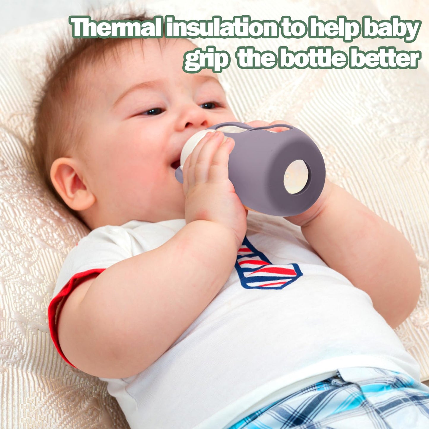 Busoha 3 Pack Silicone Sleeves For Avent Natural Baby Bottles - Drop Protection Baby Bottle Holder With Handle Compatible With P