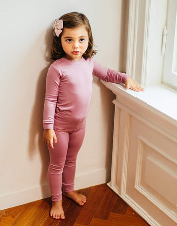 Vaenait Baby Kids Long Sleeve Modal Sleepwear Pajamas 2Pcs Set Modal Purplepink L