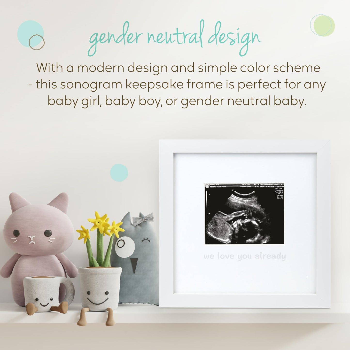 Tiny Ideas We Love You Already Sonogram Sentiment Frame, Baby Announcement, Gender Neutral Ultrasound Keepsake, Ideal Pregnancy