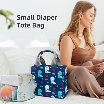 Pheben Small Diaper Bags Waterproof Travel Tote Mini Diaper Bag Multi-Function Baby Bags Crossbody Purse(Cute Dinosaur)
