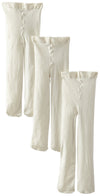 Jefferies Socks Baby-Girls Newborn Smooth Microfiber Tights 3 Pair Pack, Ivory, 0-6 Months