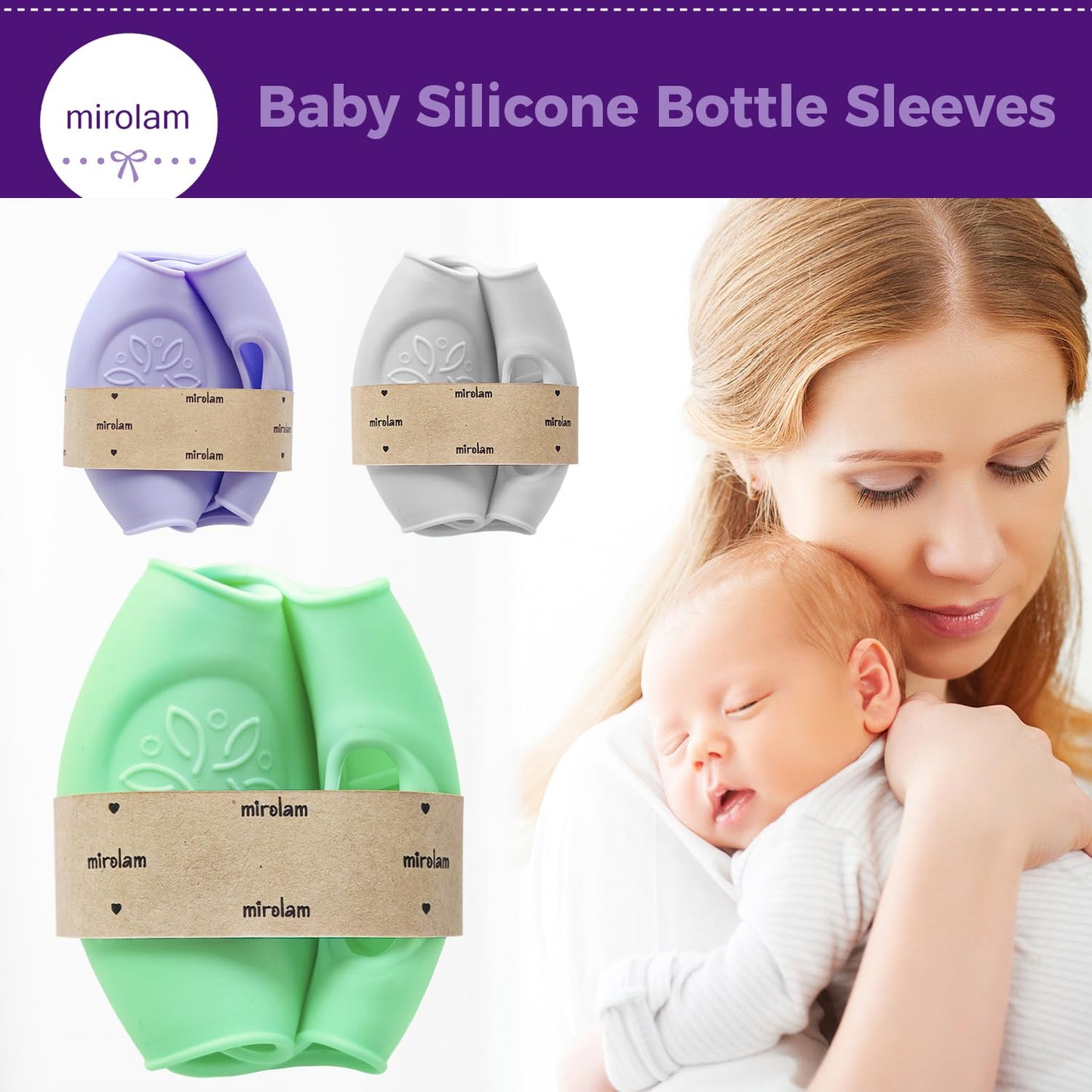 3 Pack Silicone Sleeve For Philips Avent Glass Bottle - Shatter Proof Natural Silicone Bottle Sleeve For Anti Colic Baby Bottles