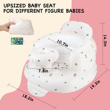 Chizekoo Portable Inflatable Baby Seat, Waterproof Infant Floor Chair With Tray For Sitting Up, Built-In Valve Toddler Support B