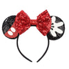 Razko Minnie Ears Headband, Sparkle Black Mickey Ears Headband With Bow,Park Ears Headband,Princess Decoration Cosplay Costume F