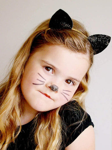 Zoonai Girls Glitter Cat Ears Headband Cute Hair Band Halloween Christmas Cosplay Party Costume