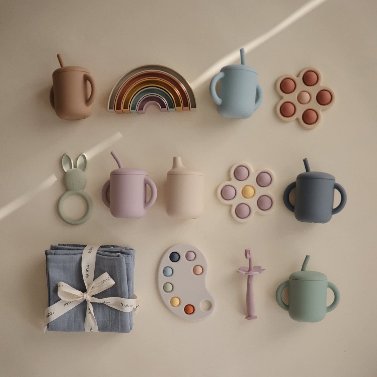 Mushie 100% Silicone Baby Sippy Cup | 6 Months+ (Powder Blue)