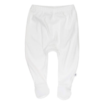 Honestbaby 3-Pack Organic Cotton Footed Harem Pants, Bright White, 6-9 Months