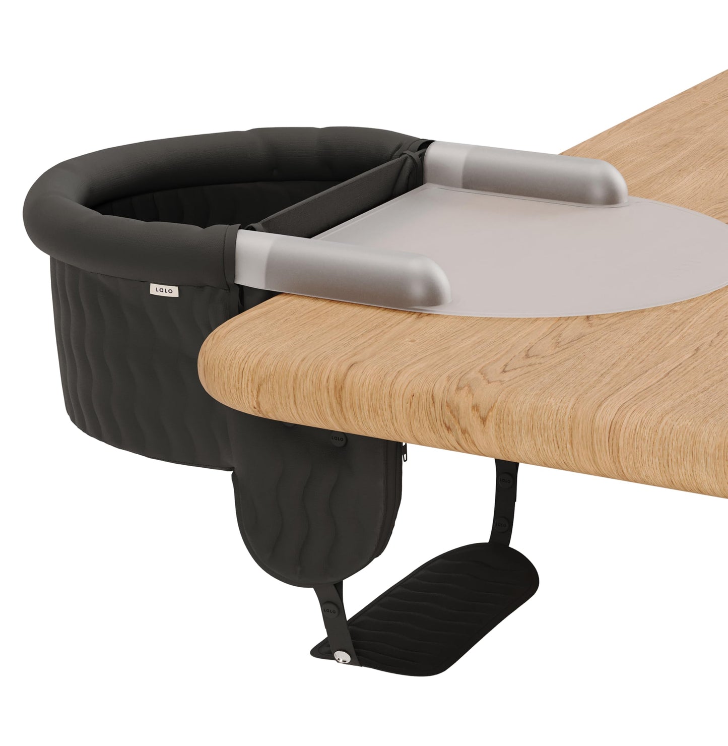 Lalo - The Hook-On Chair with Tray and Footrest - Portable High Chair for Babies and Toddlers up to 37lbs - Compact, Easy-to-Use